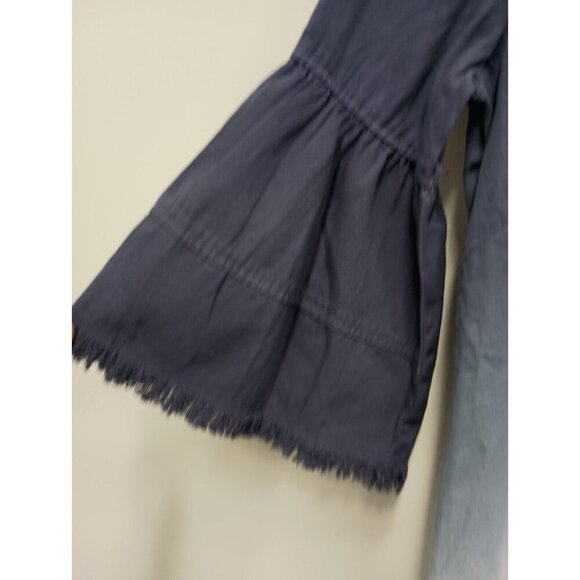 Violet Weekend Womens Shift Dress Medium Ivory Midnight Ombre Bell Sleeve BOHO - Picture 6 of 11